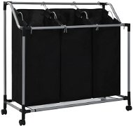 Laundry Sorting Basket with 3 Bags Black Steel 282426 - Laundry Basket