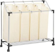 Laundry sorting basket with 4 bags cream steel 282428 - Laundry Basket