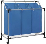 Laundry sorting basket with 3 bags blue steel 288331 - Laundry Basket