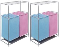 Double Sorting Basket for Dirty Laundry 2 pcs with Drying Shelf 3051493 - Laundry Basket