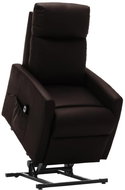 Elektrické polohovací a zvedací TV křeslo hnědé umělá kůže 249319 - Křeslo