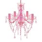 PINK classic crystal chandelier for 5 bulbs - Chandelier