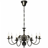 Patinated black metal chandelier for 8 E14 bulbs - Chandelier