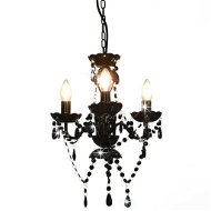 Chandelier with beads black round 3 x E14 - Chandelier