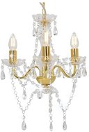 Golden round chandelier with beads 3 x E14 - Chandelier