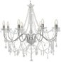 Chandelier with beads silver 8 x bulbs E14 - Chandelier