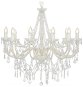 Chandelier with beads white 12 x bulbs E14 - Chandelier