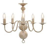 Chandelier with patina white 5 x bulb E14 - Chandelier