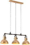 Industrial hanging chandelier iron and solid mangrove brass E27 - Chandelier