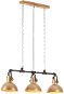 Industrial hanging chandelier iron and solid mangrove brass E27 - Chandelier