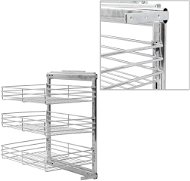 3 tier pull-out kitchen wire basket silver 47 x 35 x 56 cm - Storage Basket