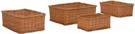 4-piece stackable basket set brown willow - Storage Basket