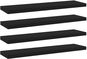 Přídavné police 4 ks černé 40 x 10 x 1,5 cm dřevotříska 805124 - Police