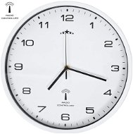 Rádiom riadené nástenné hodiny so strojčekom Quartz 31 cm biele - Nástenné hodiny