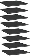 Prídavné police 8 ks čierne vysoký lesk 40 × 40 × 1,5 cm drevotrieska 805183 - Polica