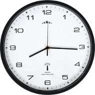 Rádiom riadené nástenné hodiny Quartz 31 cm bieločierne - Nástenné hodiny