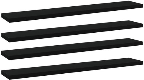 Additional shelves 4 pcs black 60 x 10 x 1,5 cm chipboard 805204 - Shelf - Main image