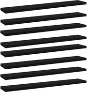 Přídavné police 8 ks černé 60 x 10 x 1,5 cm dřevotříska 805205 - Police