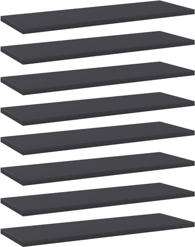 Additional shelves 8 pcs grey 60 x 20 x 1,5 cm chipboard 805223 - Shelf - Main image