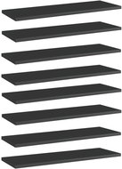 Přídavné police 8 ks černé vysoký lesk 60x20x1,5 cm dřevotříska 805231 - Police