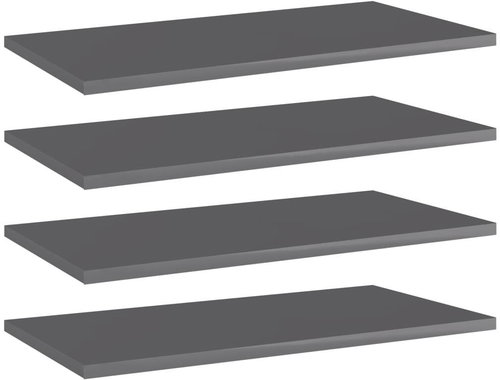 Additional shelves 4 pcs grey high gloss 60x30x1,5 cm chipboard 805248 - Shelf - Main image