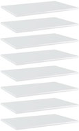 Přídavné police 8 ks bílé vysoký lesk 60x40x1,5 cm dřevotříska 805261 - Police