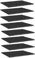 Prídavné police 8 ks čierne vysoký lesk 60 x 50 x 1,5 cm drevotrieska 805279 - Polica
