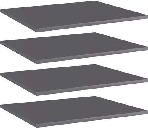 Additional shelves 4 pcs grey high gloss 60x50x1,5 cm chipboard 805280 - Shelf - Main image