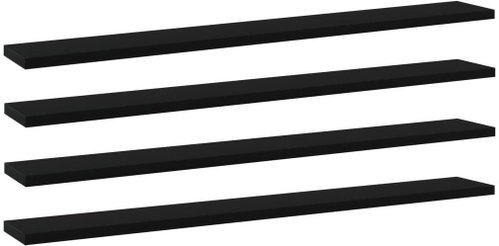 Additional shelves 4 pcs black 80 x 10 x 1,5 cm chipboard 805284 - Shelf - Main image