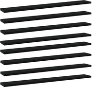 Additional shelves 8 pcs black 80 x 10 x 1,5 cm chipboard 805285 - Shelf