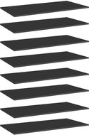 Additional shelves 8 pcs black high gloss 80x30x1,5 cm chipboard 805327 - Shelf