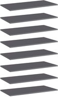 Additional shelves 8 pcs grey high gloss 80x40x1,5 cm chipboard 805345 - Shelf