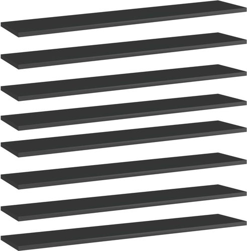 Additional shelves 8 pcs black high gloss 100x20x1,5cm chipboard 805391 - Shelf - Main image