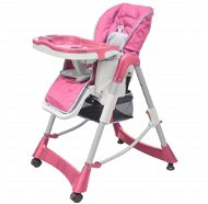 Deluxe high chair for children, height adjustable, pink - High Chair