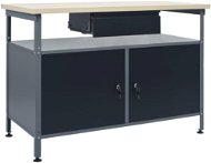 Work table black 120 x 60 x 85 cm steel 145345 - Workbench