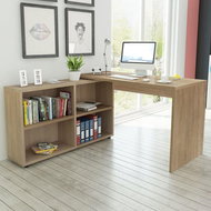 Corner office desk, 4 shelves, oak 243059 - Workbench