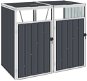 Double bin shelter anthracite 143x81x121 cm steel 46279 - Bin Shed