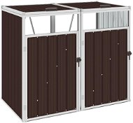 Double bin shelter brown 143 x 81 x 121 cm steel 46280 - Bin Shed