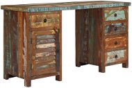 Desk with cabinets solid recycled wood 140x50x77 cm 244846 - Desk