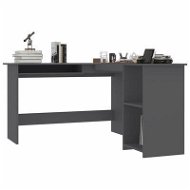 Rohový písací stôl sivý 120 × 140 × 75 cm drevotrieska 800749 - Písací stôl