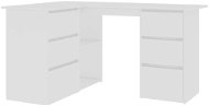 Rohový písací stôl biely 145 × 100 × 76 cm drevotrieska 801089 - Písací stôl