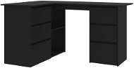 Rohový psací stůl černý 145 x 100 x 76 cm dřevotříska 801090 - Psací stůl