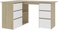 Corner desk white oak sonoma 145 x 100 x 76 cm chipboard 801094 - Writing Desk