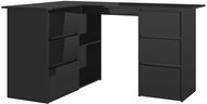 Corner desk black high gloss 145x100x76 cm chipboard 801096 - Writing Desk