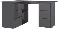 Corner desk grey high gloss 145x100x76 cm chipboard 801097 - Desk