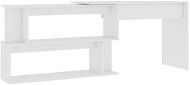 Rohový písací stôl biely 200 × 50 × 76 cm drevotrieska 801098 - Písací stôl