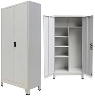 Locking cabinet with 2 doors steel 90x40x180 cm grey 20154 - Office Drawer