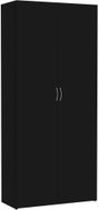 Storage cabinet black 80 x 35,5 x 180 cm chipboard 800001 - Wardrobe