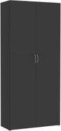 Storage cabinet grey 80 x 35,5 x 180 cm chipboard 800002 - Wardrobe