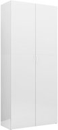 Storage cabinet white with high gloss 80x35,5x180 cm chipboard 800006 - Wardrobe
